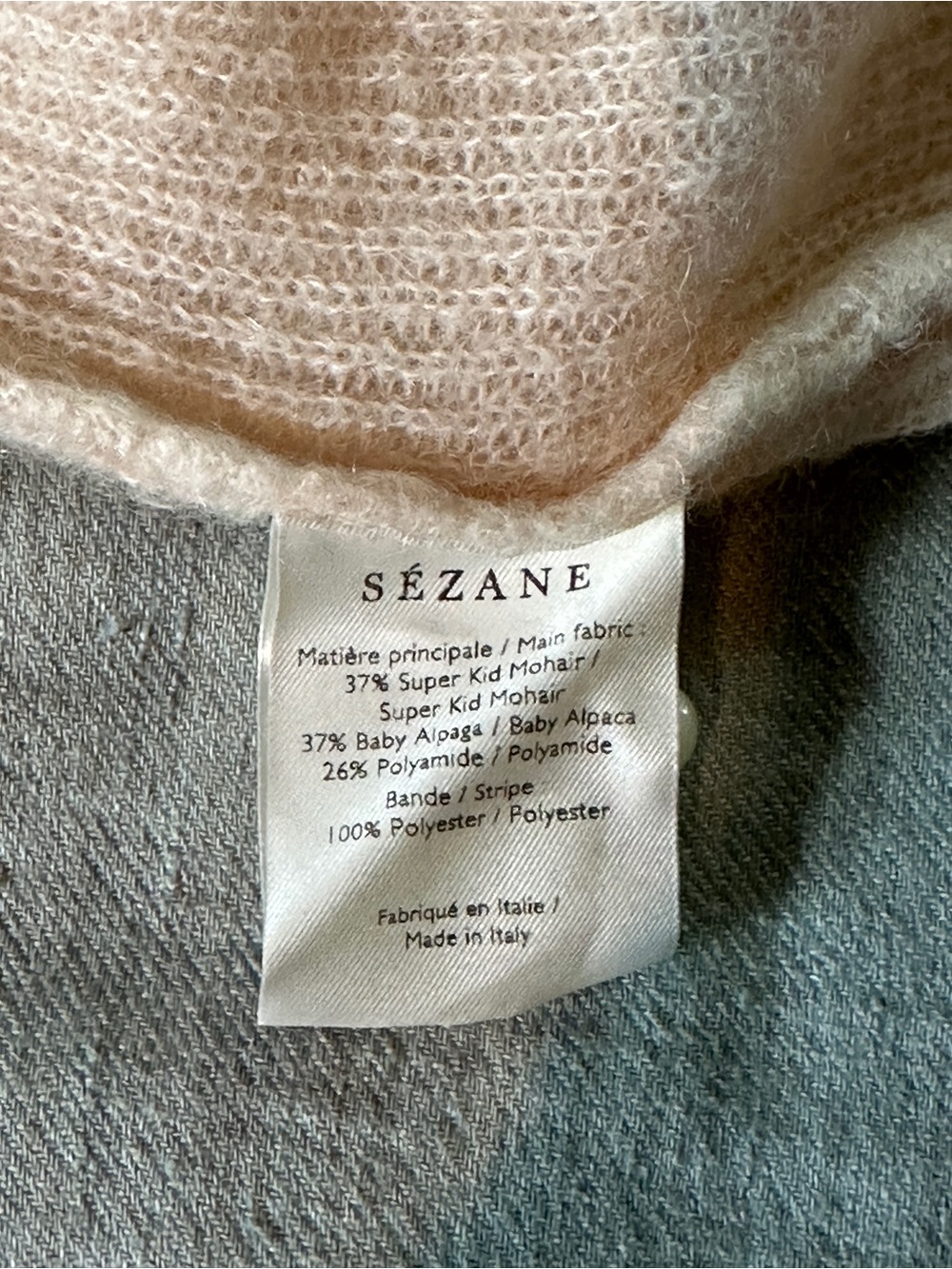 Sezane Gaspard Blush Pink Button-Front Cardigan - Picture 7 of 10